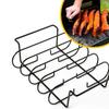 1pc Non-Stick Ribs Grill with Holder for 4 Ribs Steak Lamb Chops Outdoor BBQ Grilling Tools Camping Picnic Barbecue Accessories