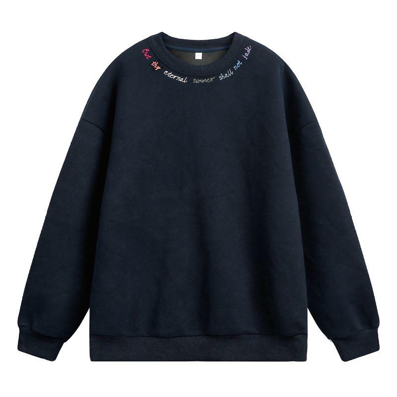 Trendy Brand Early Autumn Letter Print Loose Casual Crew Neck Long Sleeve Hoodless Heavyweight Sweatshirt for Men and Women in Spring and Autumn