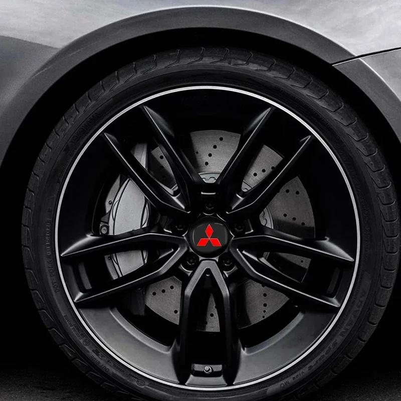 4PCS 56mm Scratch Proof Car Wheel Hub Cap Sticker FitFor Mitsubishi Outlander Xpander Colt ASX Delica Destinator Lancer RALLIART