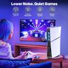 Cooling Fan for Sony Playstation 5 Slim Disc & Digital Console 3-Level Fan PS5 Slim Blue Ambient Light Efficient Cooler