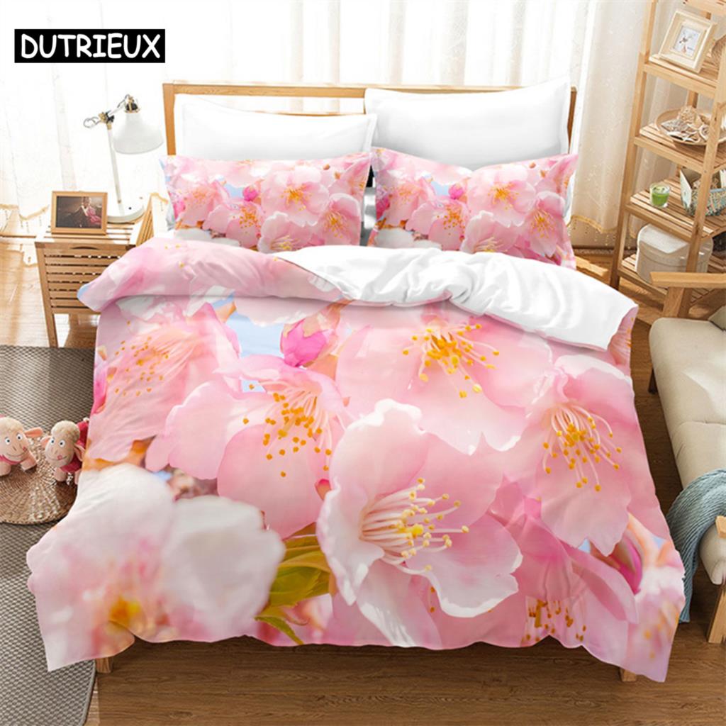 Lavender Queen Bedding Set Rose Duvet Cover Kids Bedroom Bed Set Comforter Cover Set King Size Duvet Cover Set Bedding Sets