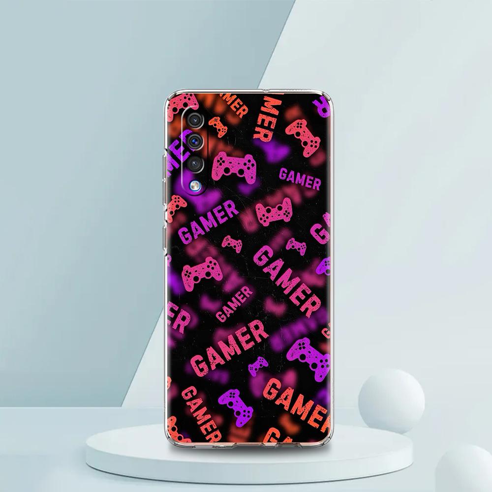 Game Controller Graphic Transparent Phone Case for Samsung Galaxy A16 A14 A12 A22 A24 A42 A02 A03S A06 A50 A70 A20 A30 A40 Cover