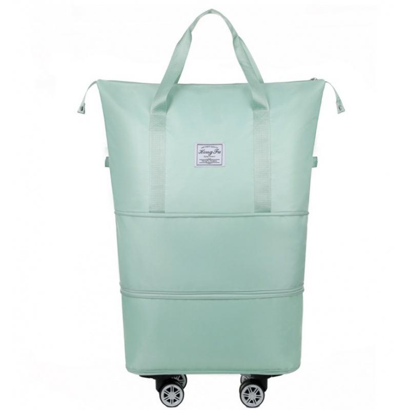 Expandable Waterproof Travel Bag with Universal Wheels and Dry/Wet Separation - Large Capacity for Students, Business, and Maternity Trips