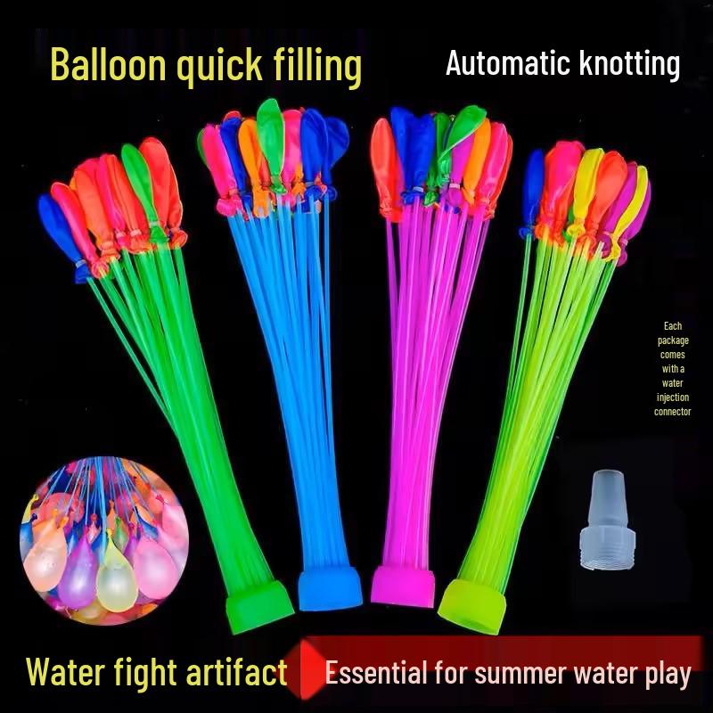 Mixed Color Quick-Fill Water Balloons & Mini Water Guns Set for Kids - Perfect for Summer Water Fights!