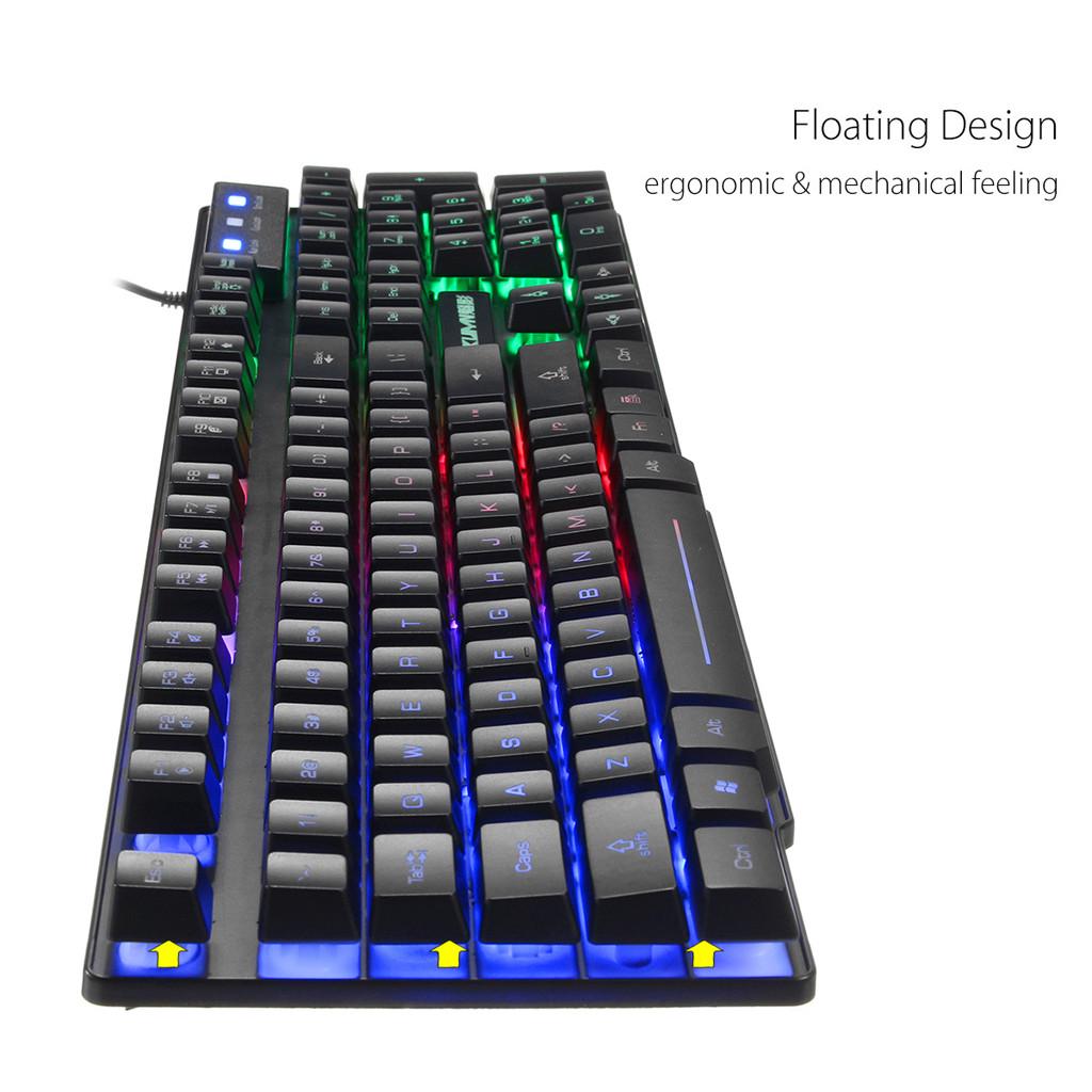Backlight Usb Ergonomic Gaming Keyboard and Mouse Set for PC Laptop