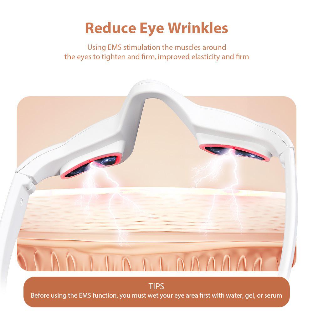 Microcurrent Beauty Eye Massager: EMS Red Light Therapy for Dark Circles