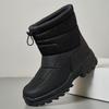 Mens One Foot Stirrup Large Size Soft Sole Winter Warm Anti-slip Fur One Snow Boots Padded Lined Ankle Boots Anti-slip Sports Cotton Boots