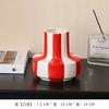 European Ceramic Vertical Striped Vase Water-based Flower Arrangement Container Striped Floral Vase for Room and Dining Table