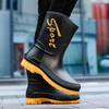 Non Slip Plus Big Size Half High Male Shoes Round Toe Fashion Wear-resistant Original Work Galoshes for City Men's Rain Boots