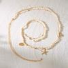 Bohemian Conch Beaded Waist Chain for Women Double Layer Imitation Pearl Starfish Shell Pendant Belly Chain Beach Bikini Jewelry