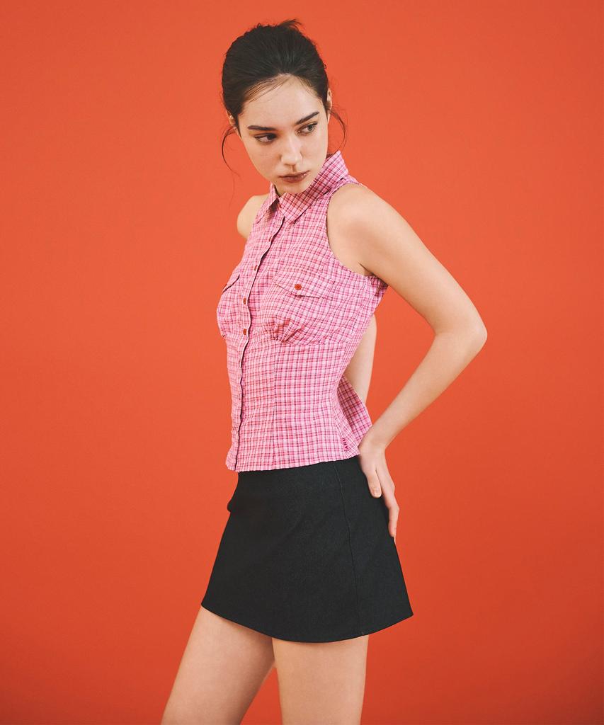 Eialyu Check Sleeveless Shirt
