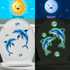 Latest Glow-in-the-Dark Dolphin Toilet Sticker Bath Decor Self-Adhesive Removable Wall Sticker Car Sticker Lights Up At Night