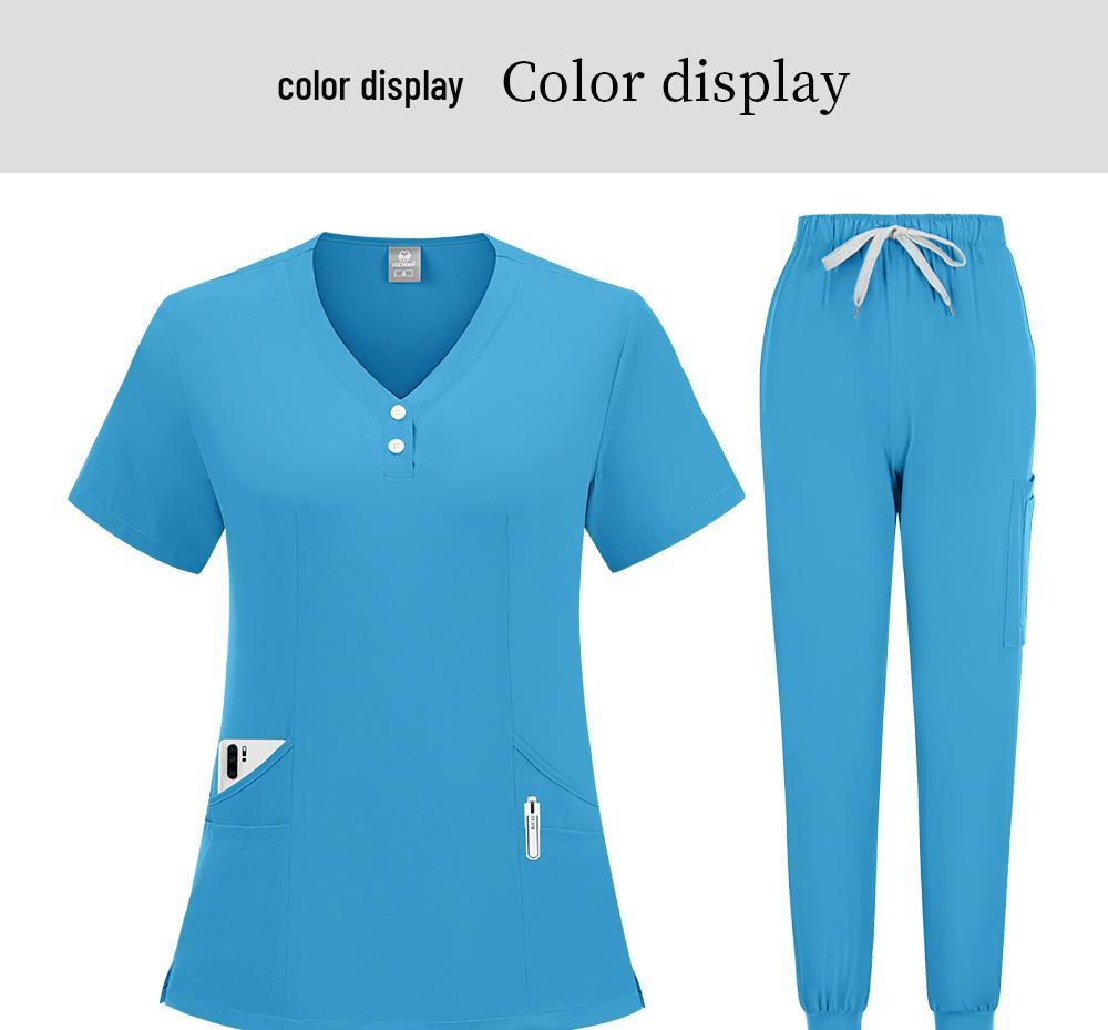 Unisex Breathable Surgical Nurse Uniform - Sweat-Absorbent Medical Scrub Set for Pet Hospital Use