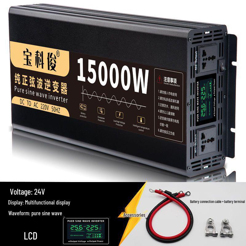 High Power Pure Sine Wave Inverter: 12V/24V Truck To 220V Electric Vehicle, 48V/60V Battery for Home or Car Use.