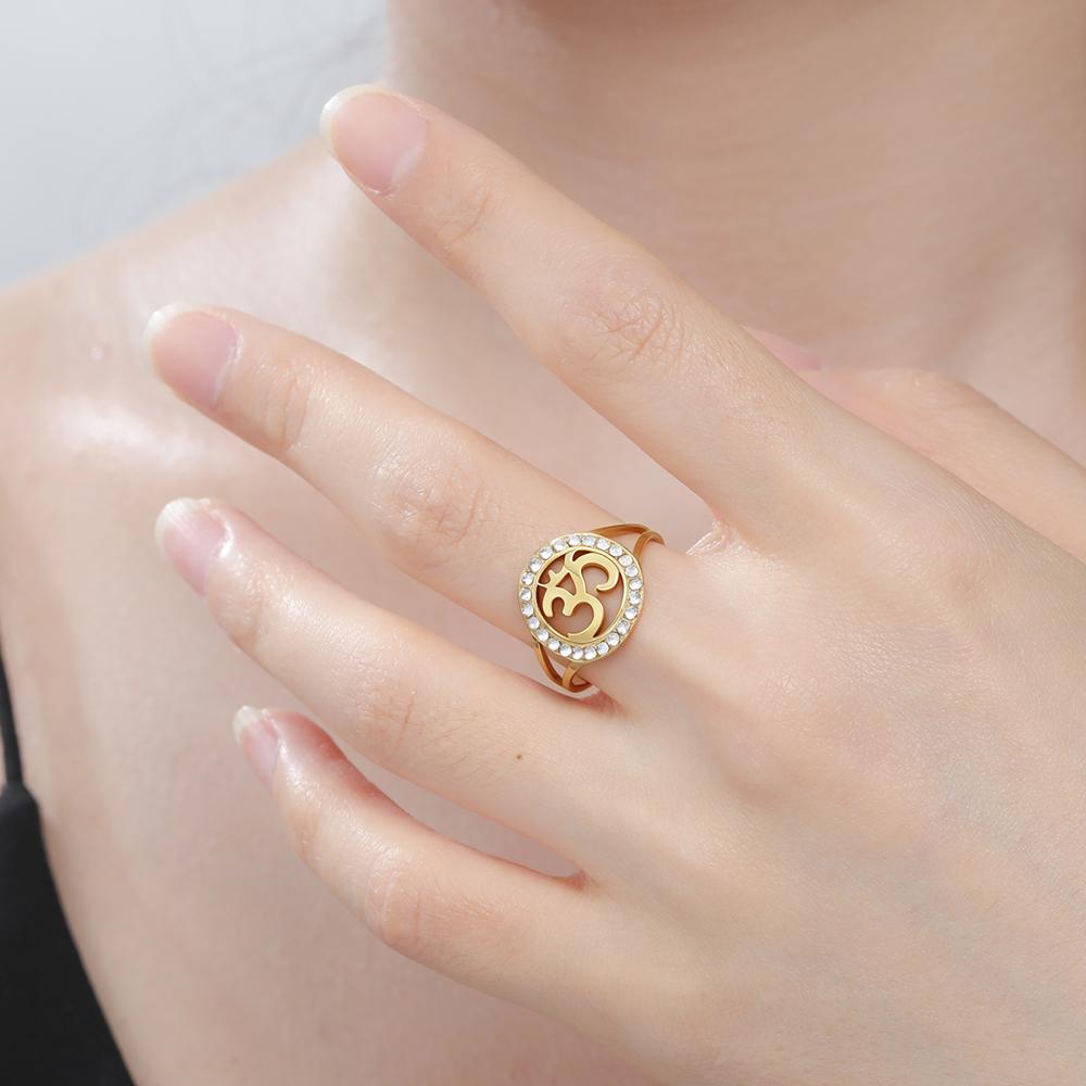 Dawapara Anello da Donna Regolabile Om Ohm Acciaio Inossidabile Simbolo Buddista Yoga Meditazione Minimalismo Spirituale Gioielli