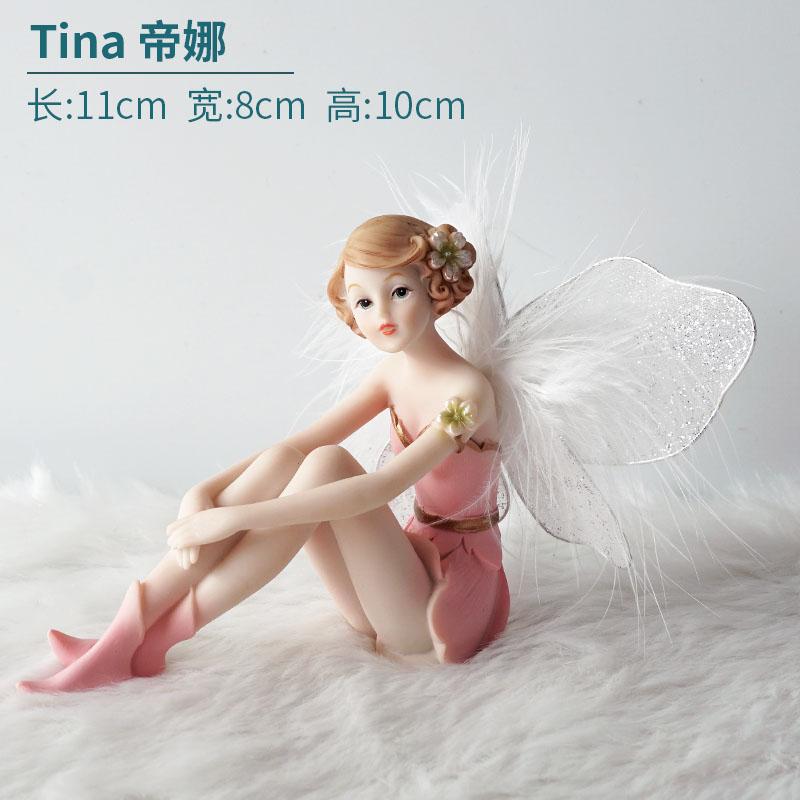 Pink Feather Angel Decoration Beauty Home Decoration Doll Gift Fairy Garden Miniatures Home Decoration Accessories Cute Figurine