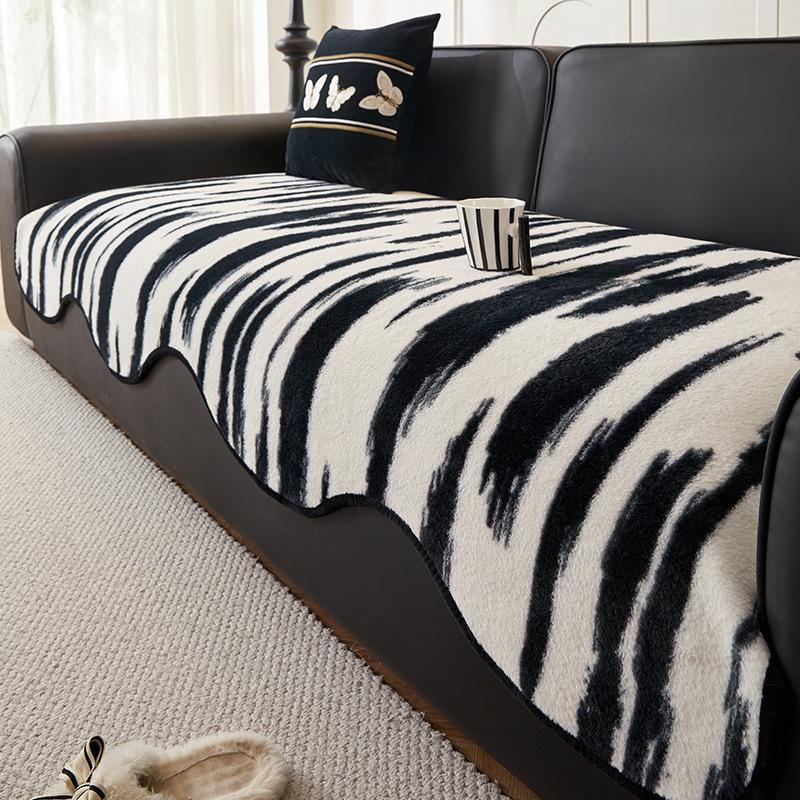 Popular New Rabbit Plush Sofa Cushion Four Seasons Universal Non-Slip Light Luxury High-End Seat Cushion Sofa Cover Cloth