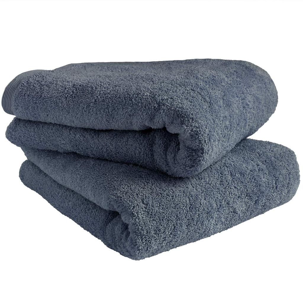 Sensui Yu Japanese-Made Bath Towels, Set of 2, Large, Instant Absorbency, Antibacterial, Odor Resistant, Quick-Drying, Osaka Senshu Towels, Smoke Blue