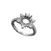 6.2mm Pointed Bottom Huazi Diamond-Inlay Ring Setting - Trendy Jewelry Style for DIY Fashion Rings