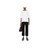 Emporio Armani FW23 Rhinestone Logo Round Neck Casual Short Sleeve T-Shirt Women Tops White 3D2T7C-2JFNZ-0100