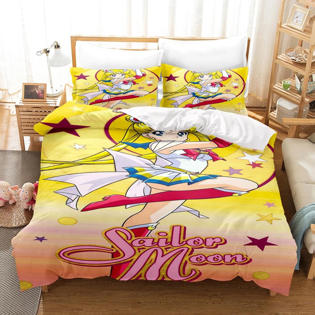 Sailor Moon Duvet Cover Set Bedding Comforter Sets King Size 3D Boys Girl Bedding Set