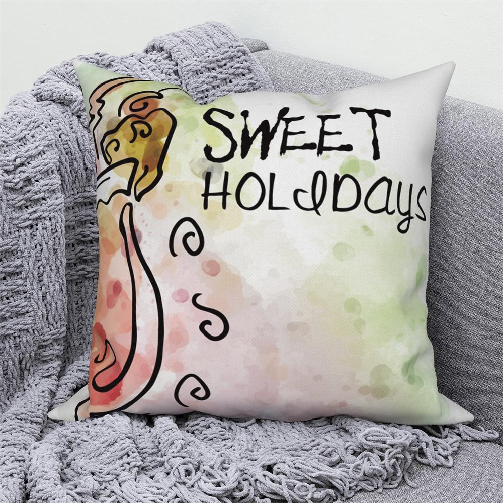 Home Sofa Office Cushion Pillowcase  Summer Vacation Alphabet Printed