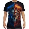 Letní Pánské Tričko s Krátkým Rukávem s 3D Potiskem Vzorů Zvířat s Kulatým Výstřihem Módní Ležérní