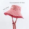 Double-sided Wear Summer Outdoor Sun Hat Travel Lace-up Plaid Bucket Hat Women's Large Brim Foldable Sunshade Basin Hat