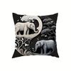 1 Piece of Modern Elephant and Pine Print Soft Short Plush Pillow Cover, 18x18 Inch Single-sided Printed Cushion