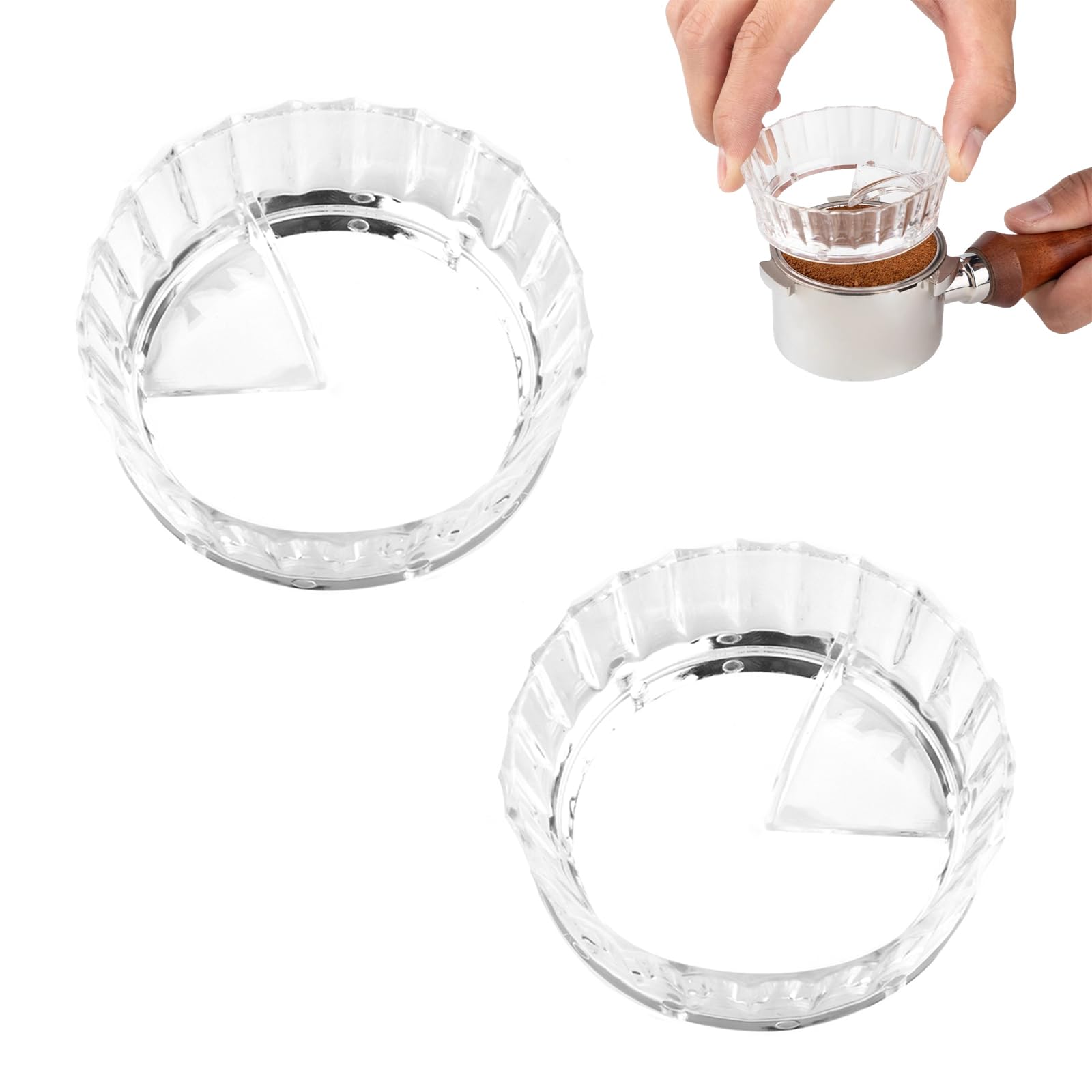 

PAVIKE Moka Pot Dosing Funnels, Set of 2, Coffee Dosing Rings, Coffee Pot Dosing Funnels, Magnetic Design, Shatterproof, Rotating, Suitable for Most