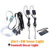 Car Ambient Light  Led Floor Foot Lamp Wireless RGB Interior Acrylic Neon Optical Fiber Strip Remote APP Bluetooth