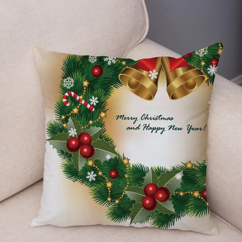 Weihnachts-Themen-Kissenbezüge Auto Zubehör Büro Santa Claus Wohnzimmer Sofa Hause Kissenbezüge