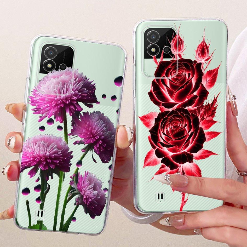For Realme Narzo 50i Case RMX3235 Fashion Butterfly Soft Clear Silicone Protect Cover For Realme Narzo 50A RMX3430 Narzo50A Capa