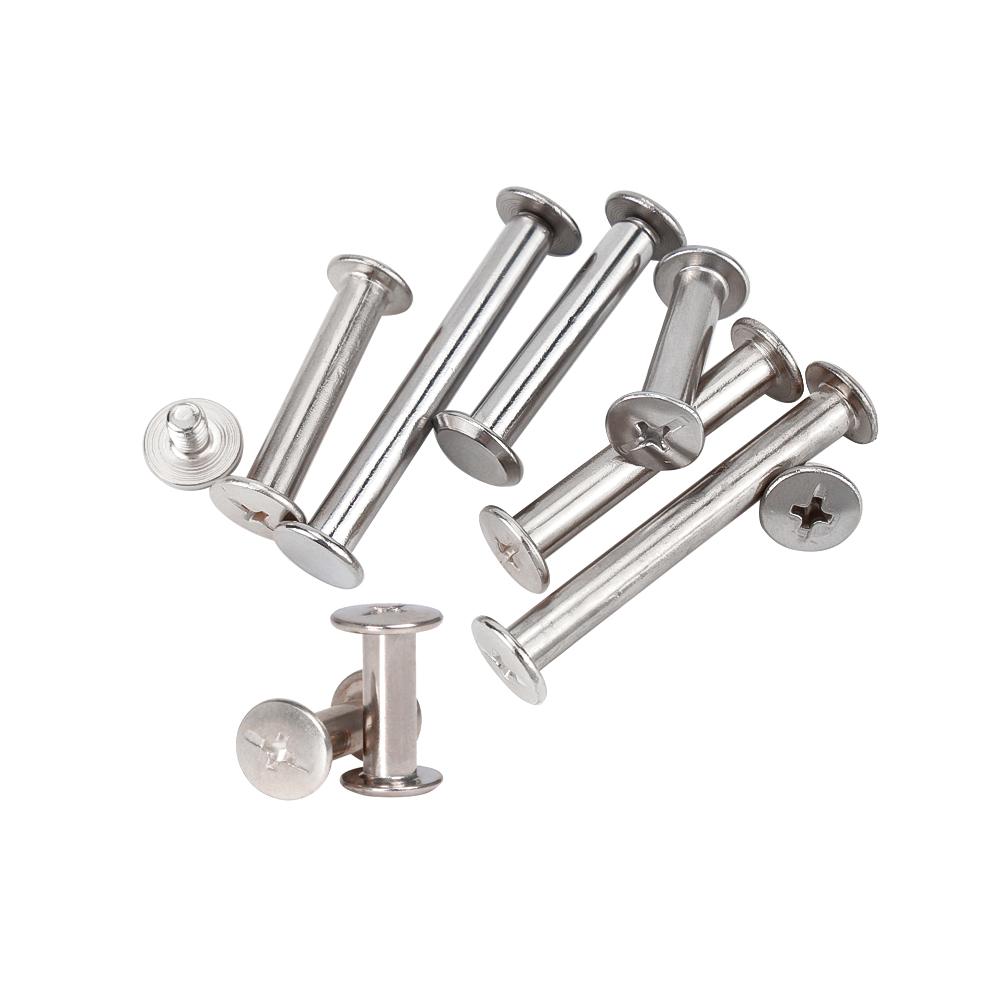 10/25/50PCS Metal Binding Chicago Screws Nails Studs Rivets For Photo Album Desk Calendar Menu Leather Craft Belt Wallet Fasteners