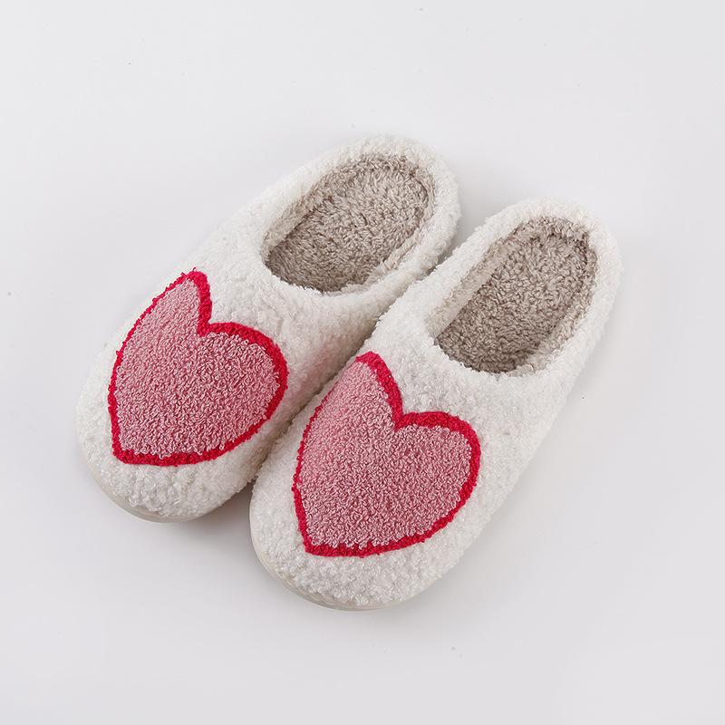 

New home big love warm winter cotton slippers couple men and women thick-soled soft-soled shoes thick non-slip cute 43-44 білий
