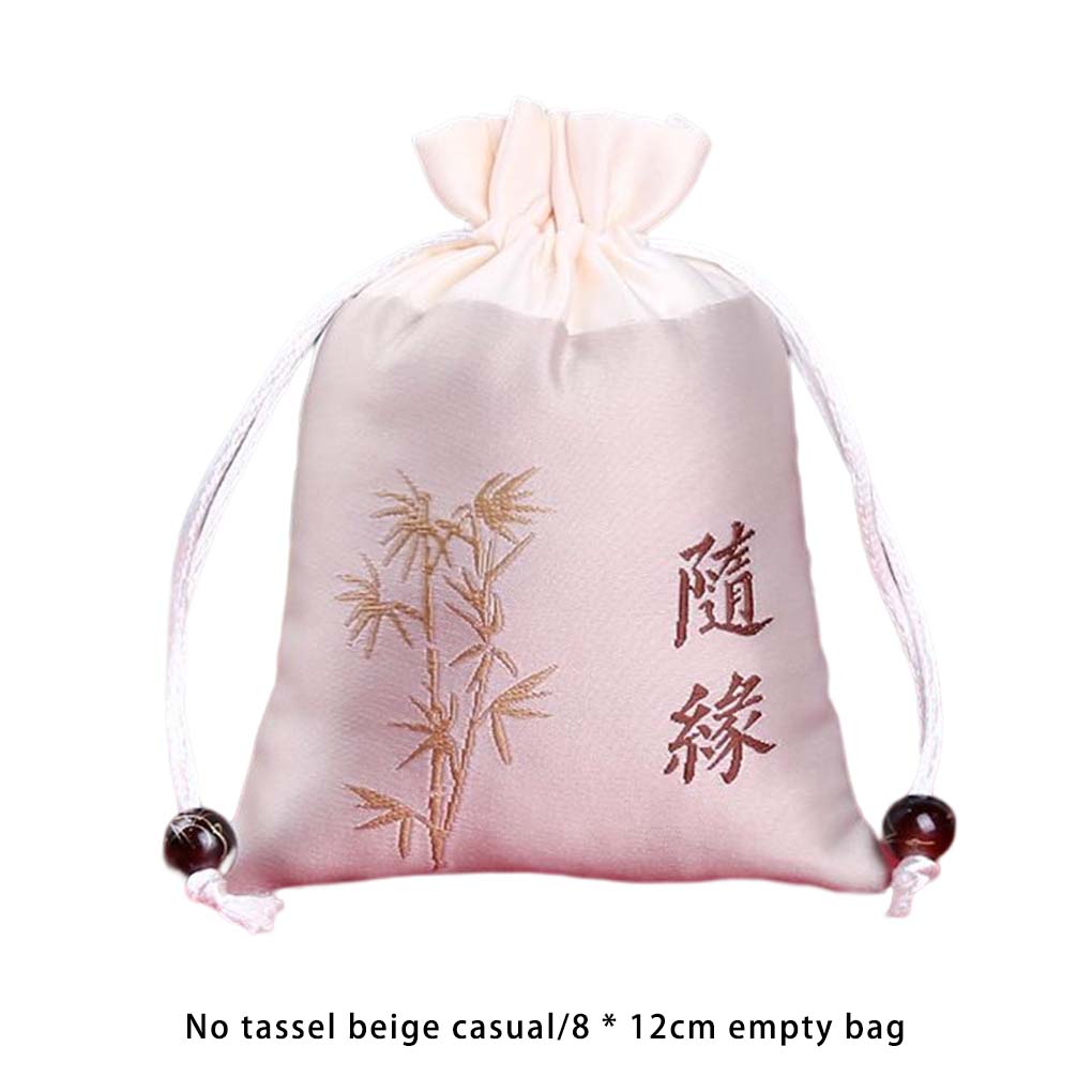 Jewelry Drawstring Bag Brocade Portable Colorful Chinese Style Jewellery Storage Pouch Pocket Accessories with Tassel