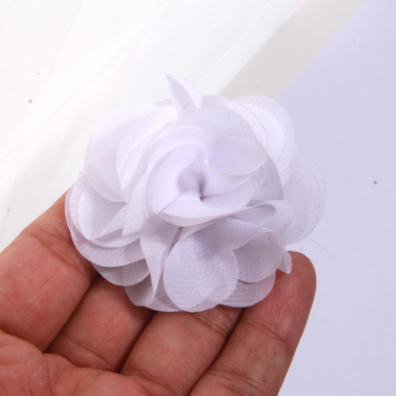 10 Stück 2,6" Tüll Niedlich Handgefertigt Kern Organza Chiffon Stoff Künstliche Gaze Blume Hochzeitskleid Hüte Stirnband Brosche DIY Zuhause