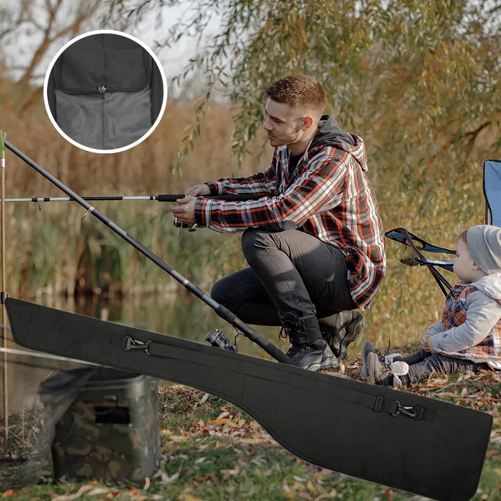 Fishing Rod Case Pole Storage Bag Fishing Gear Travel Carrier For Outdoor Beach Boat Lake Saltwater Freshwater Camping