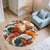 Fox pattern round rug,Carpet Rug for Living Room Bedroom Sofa Playroom Decor,Non-slip Floor Mat,Holiday Gifts and Birthday Gifts
