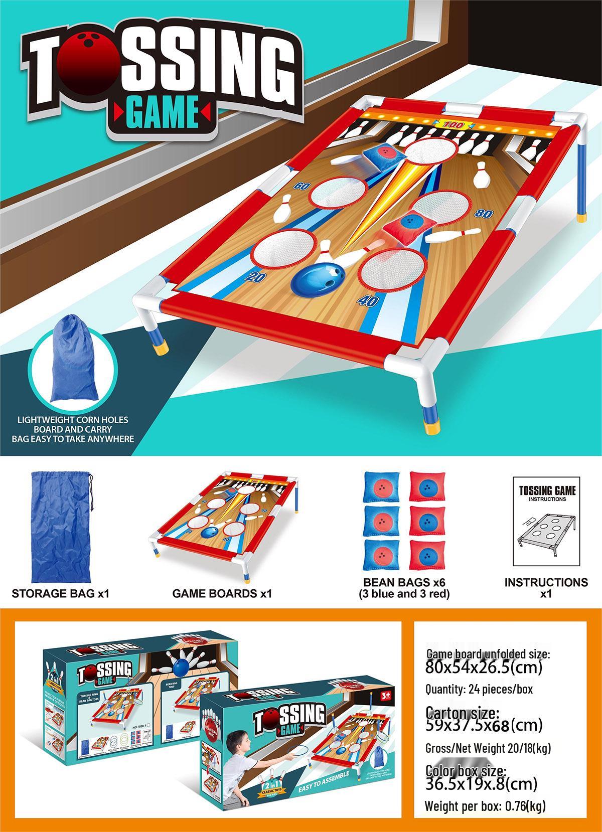 Kids Beanbag Toss & Ring Basketball Game Set - Indoor/Outdoor Educational Toy