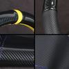 Custom Fit Carbon Fiber Leather Car Steering Wheel Cover For Honda Accord (Coupe) 7 Accord (Euro) Acura TSX 2004-2008 (3-Spoke)