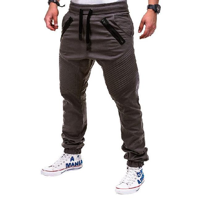 New Men'S Casual And Fashionable Drawstring Elastic Sports Overalls With Double Zippers And Open Crotch Pants