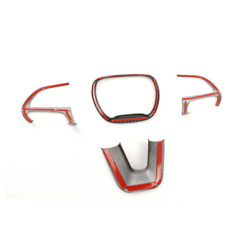 ABS Carbon Fiber Texture For Dodge Challenger Durango Charger 2015- Jeep 4pcs Car Interior Steering Wheel Panel Cover Trim
