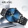 AILANG Men's Mechanical Watch Fully Automatic Ultra -thin Fashion Trend Men's Watch Bilateral Calendar Night Light Waterproof