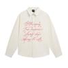 Mens Long Sleeve Shirt Street Style Graffiti Letter Print Loose Fit Casual Button Up Fall