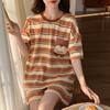 Pajamas Women'S Short-Sleeved Shorts Crew Neck Suit Students Sweet And Cute Cartoon Women'S Thin Loungewear Can Be Worn Outside