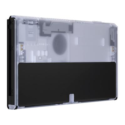 EXtremeRate Switch Kompatibel mit OLED Soft-Touch Konsolen-Rückseite DIY Ersatzgehäuse Schale Klares Material Switch Schale Switch Ständer Nicht