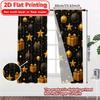 2D Flat Printing  2pcs Golden New Year (1) Print Popular Curtains Fabric Curtains Gifts Suitable for Bedroom   Living Room