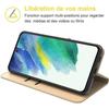 Coque - Samsung - S22 - Doré - Anti-Choc - Effet Cuir Souple