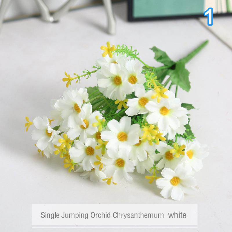1 kytice 28 hlav umělých květin falešné hedvábné orchideje chryzantémy svatební kytice domácí zahradní párty dekorace